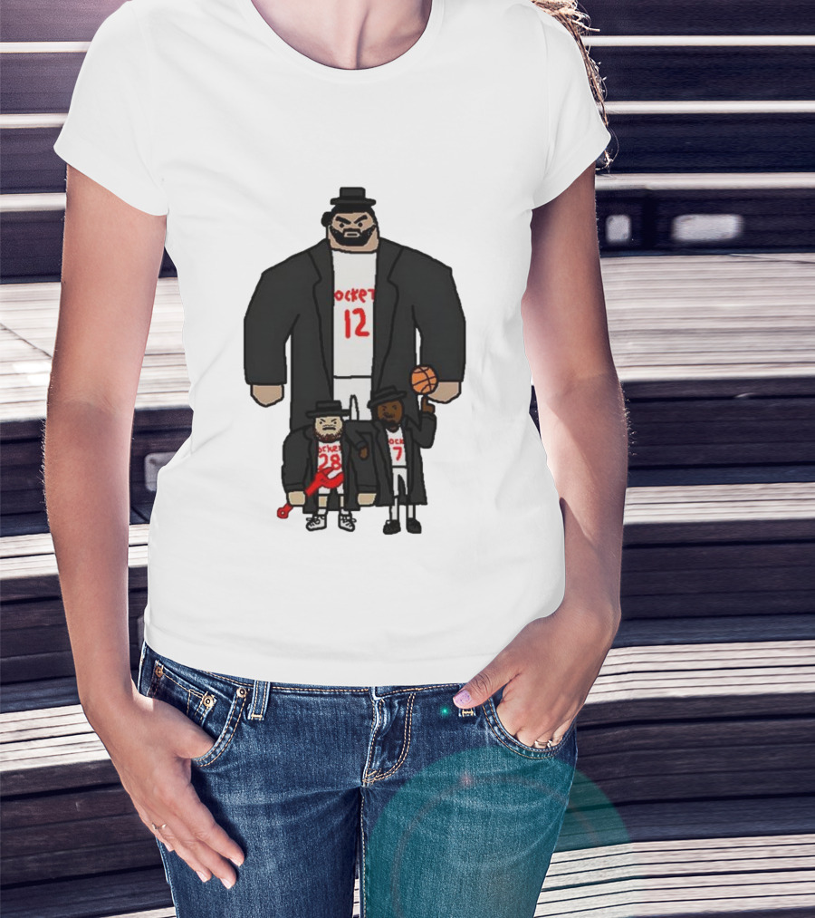 Rockets 12 And 28 Sen-goon Squad Caricature With Basketball T-Shirt