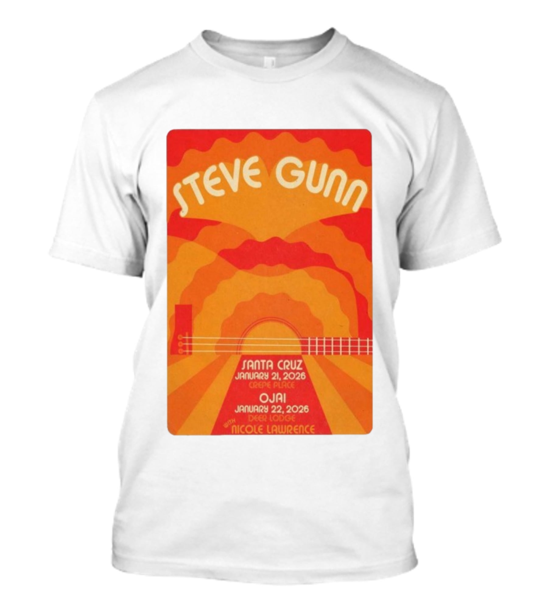 Steve Gunn Santa Cruz January 21 2026 Ojai January 22 2026 Deer Lodge Nicole Lawrence T-Shirt