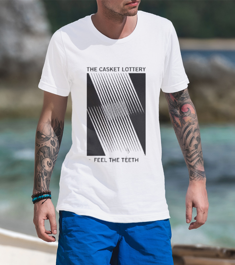 The Casket Lottery Feel The Teeth Tour Striped Graphic Tee T-Shirt