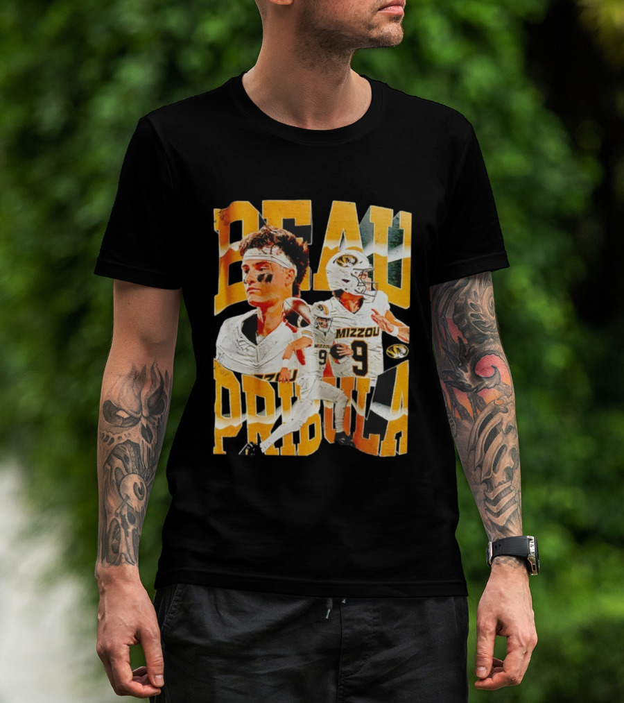 Beau Pribula Mizzou Missouri Tigers Number 9 Football T-Shirt