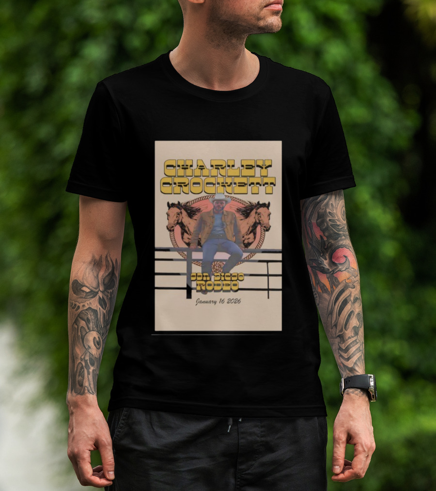 Charley Crockett San Diego Rodeo January 16 2026 T-Shirt
