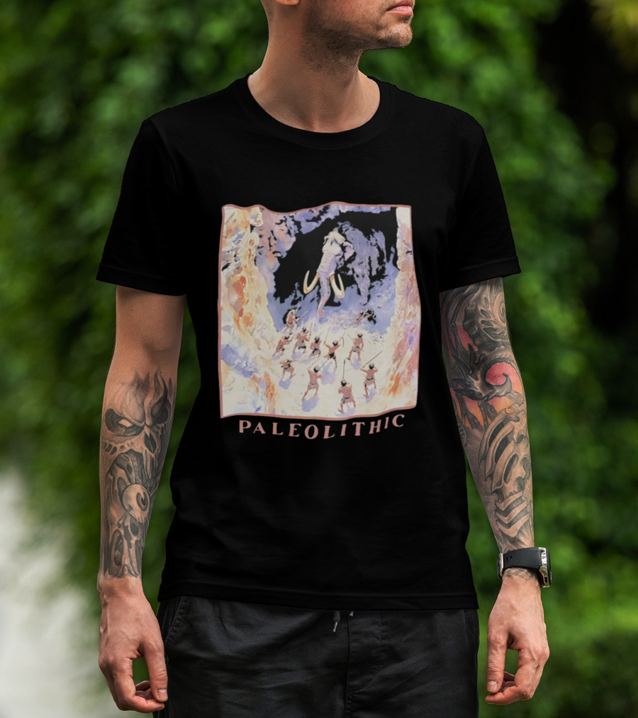 Paleolithic Mammoth Hunters Cave Painting T-Shirt