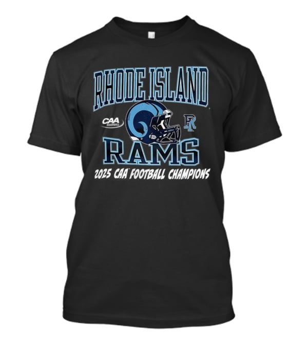 Rhode Island Rams 2025 CAA Football Champions Helmet R Logo T-Shirt