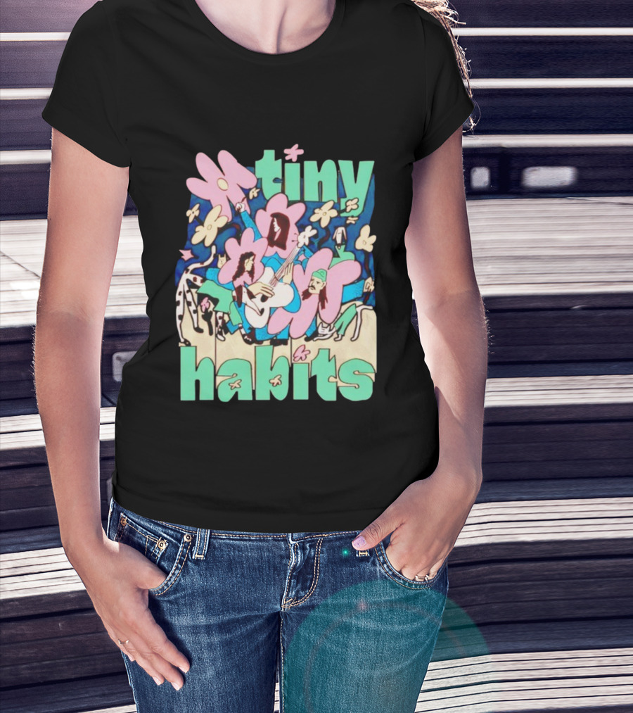 Tiny Habits Flower Guitar Art Tour T-Shirt