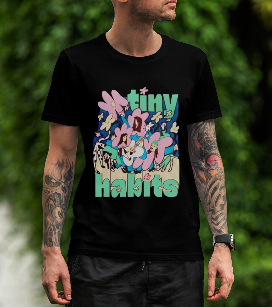 Tiny Habits Flower Guitar Art Tour T-Shirt