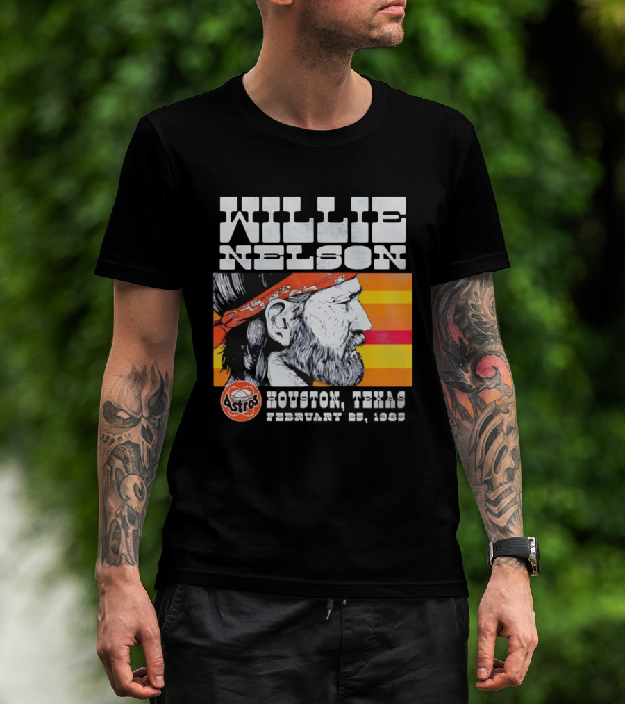 Willie Nelson Astros Houston Baseball 1985 Vintage Retro Style T-Shirt