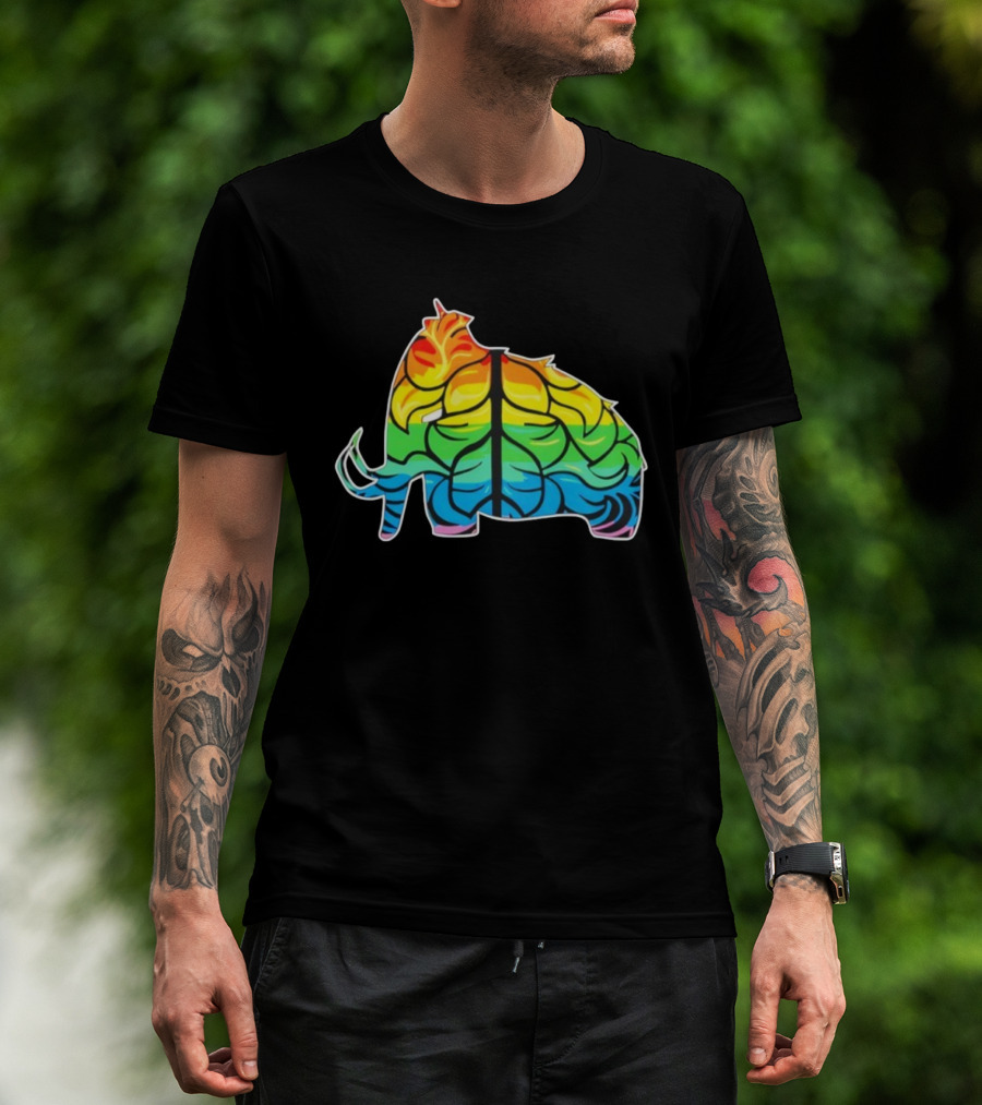 Wooli MMIII Rainbow Mammoth Leaf Pattern T-Shirt