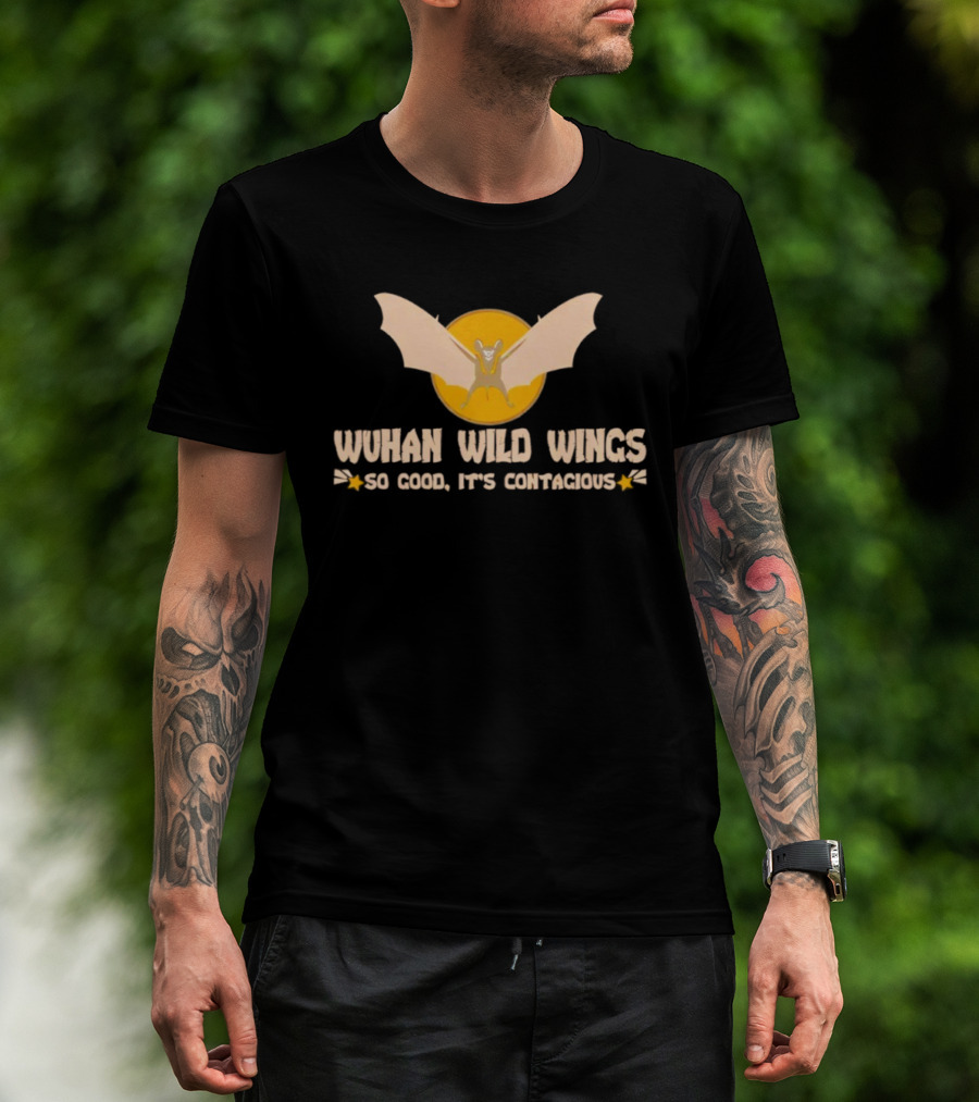 Wuhan Wild Wings So Good It’s Contagious Bat Icon Yellow Circle T-Shirt