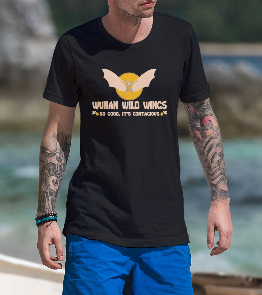 Wuhan Wild Wings So Good It’s Contagious Bat Icon Yellow Circle T-Shirt