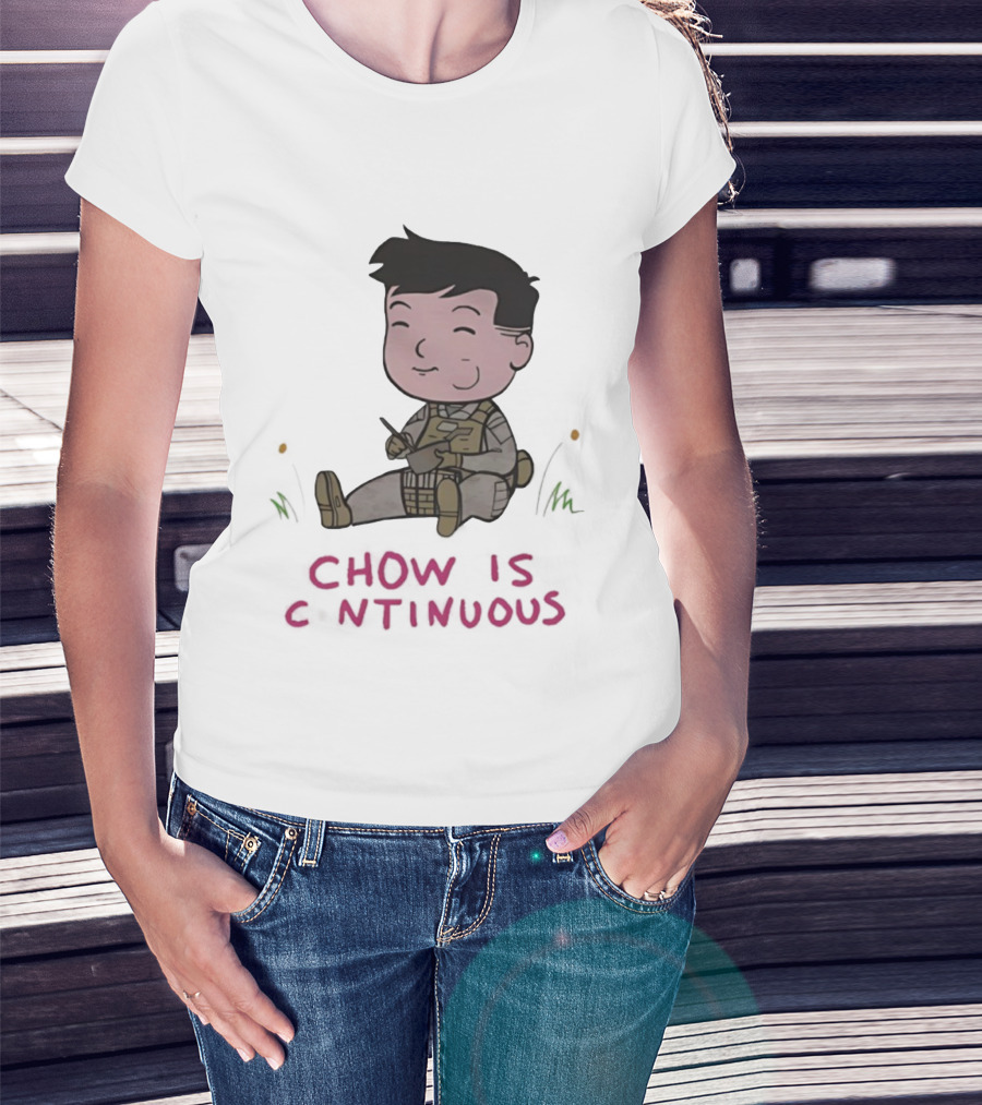 Chow Is Continuous Cartoon Character Eating Scene T-Shirt