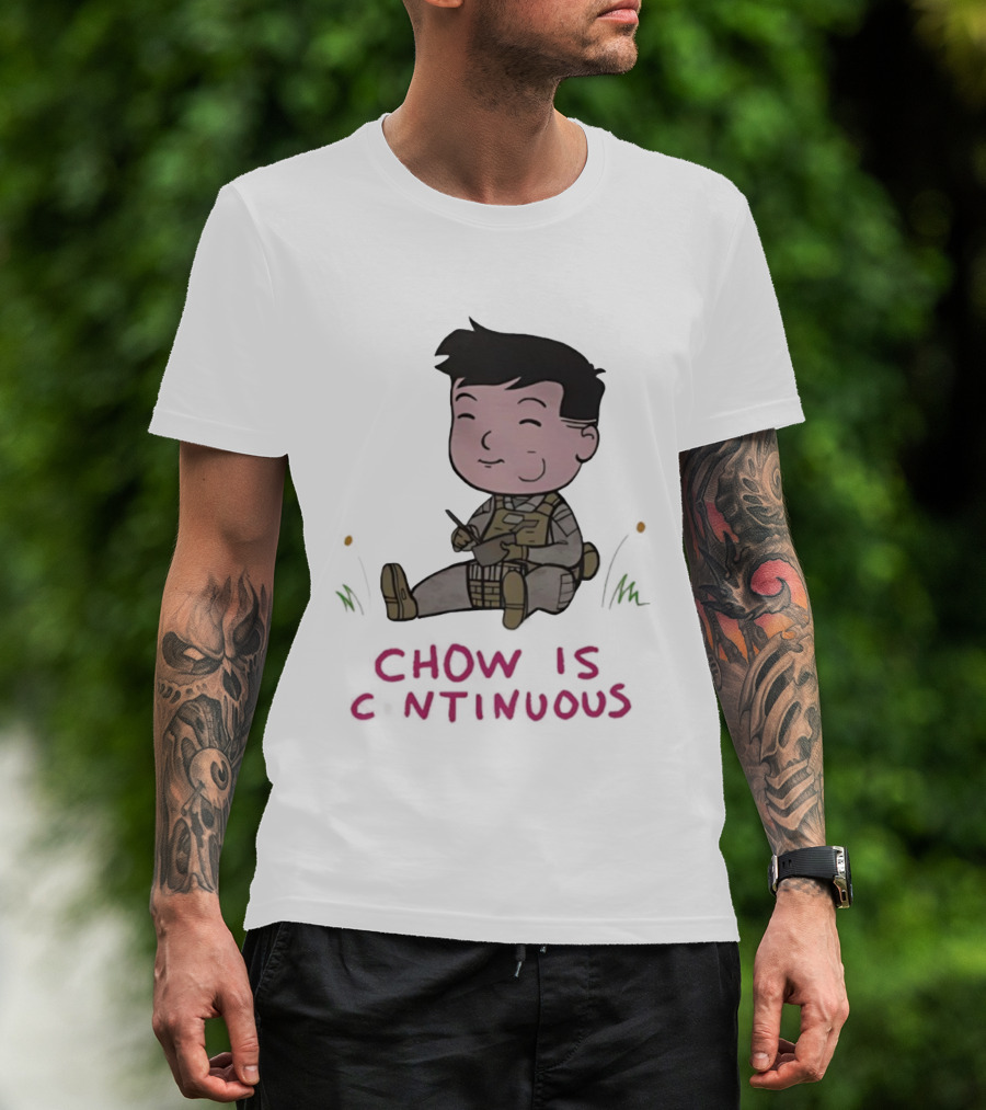 Chow Is Continuous Cartoon Character Eating Scene T-Shirt