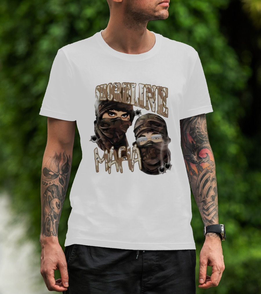 Shoreline Mafia Camo Masked Illustration T-Shirt