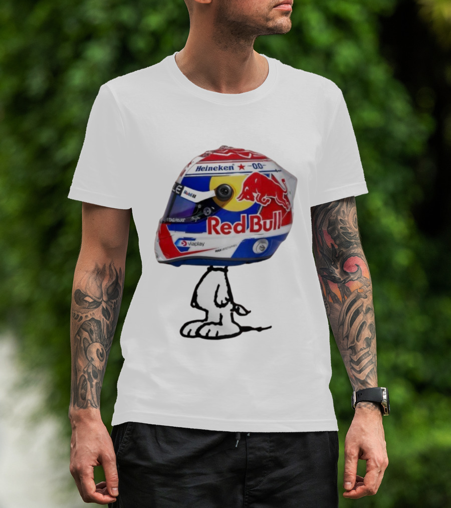 Max Verstappen Red Bull Racing Helmet Snoopy Mashup T-Shirt