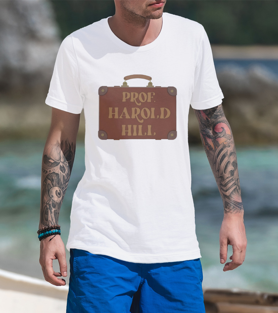 Prof Harold Hill Vintage Suitcase Design T-Shirt