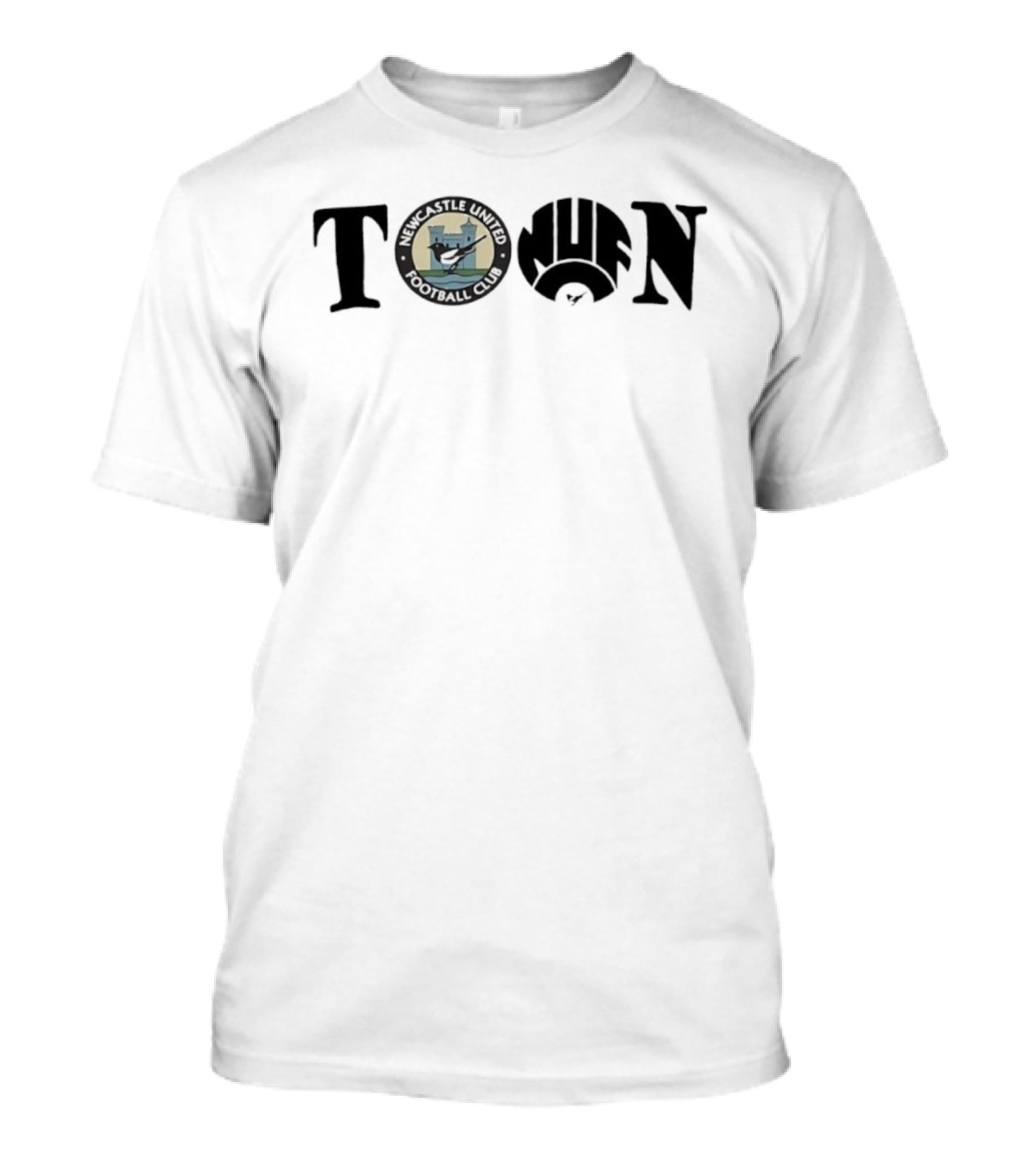 Toon Newcastle United Football Club Emblem Magpie Badge T-Shirt