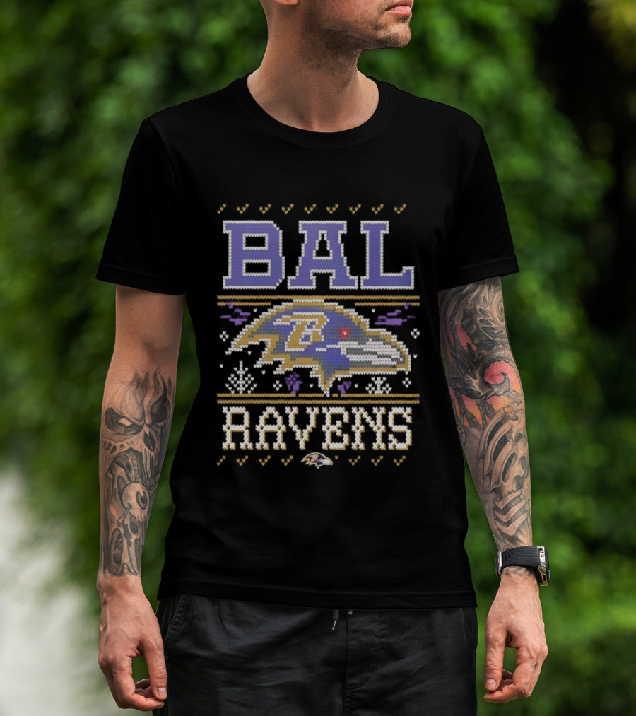 BAL Ravens Holiday Knit Style T-Shirt