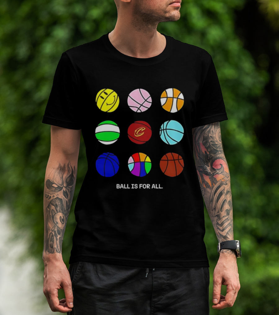 Cleveland Cavaliers Pride Collection Ball Is For All Basketball Diversity T-Shirt