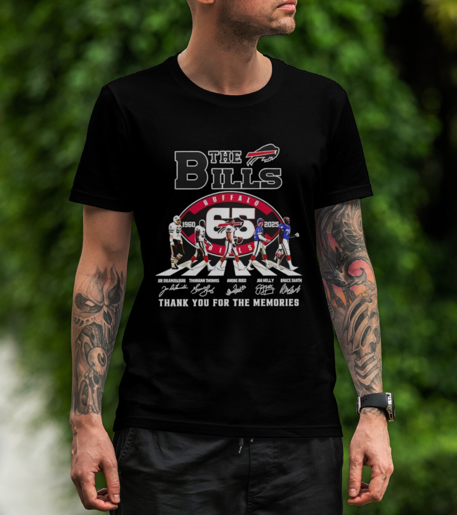Buffalo Bills 65th Anniversary 1960 2025 Thank You For The Memories NFL Team Celebration T-Shirt