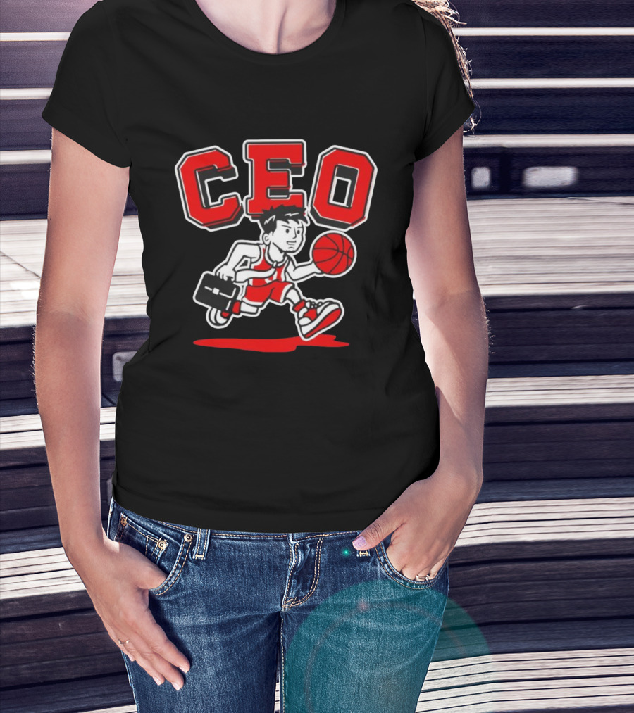 CEO Basketball Businessman Player Character With Ball And Briefcase T-Shirt