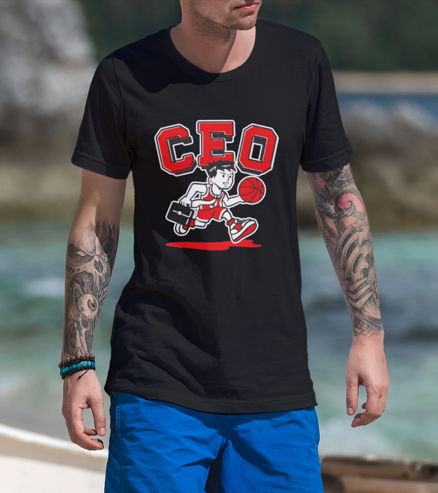 CEO Basketball Businessman Player Character With Ball And Briefcase T-Shirt