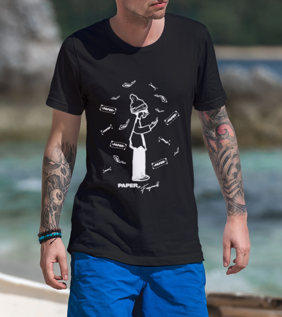 Foos Gone Wild Paper Cartoon Character With Money Black T-Shirt