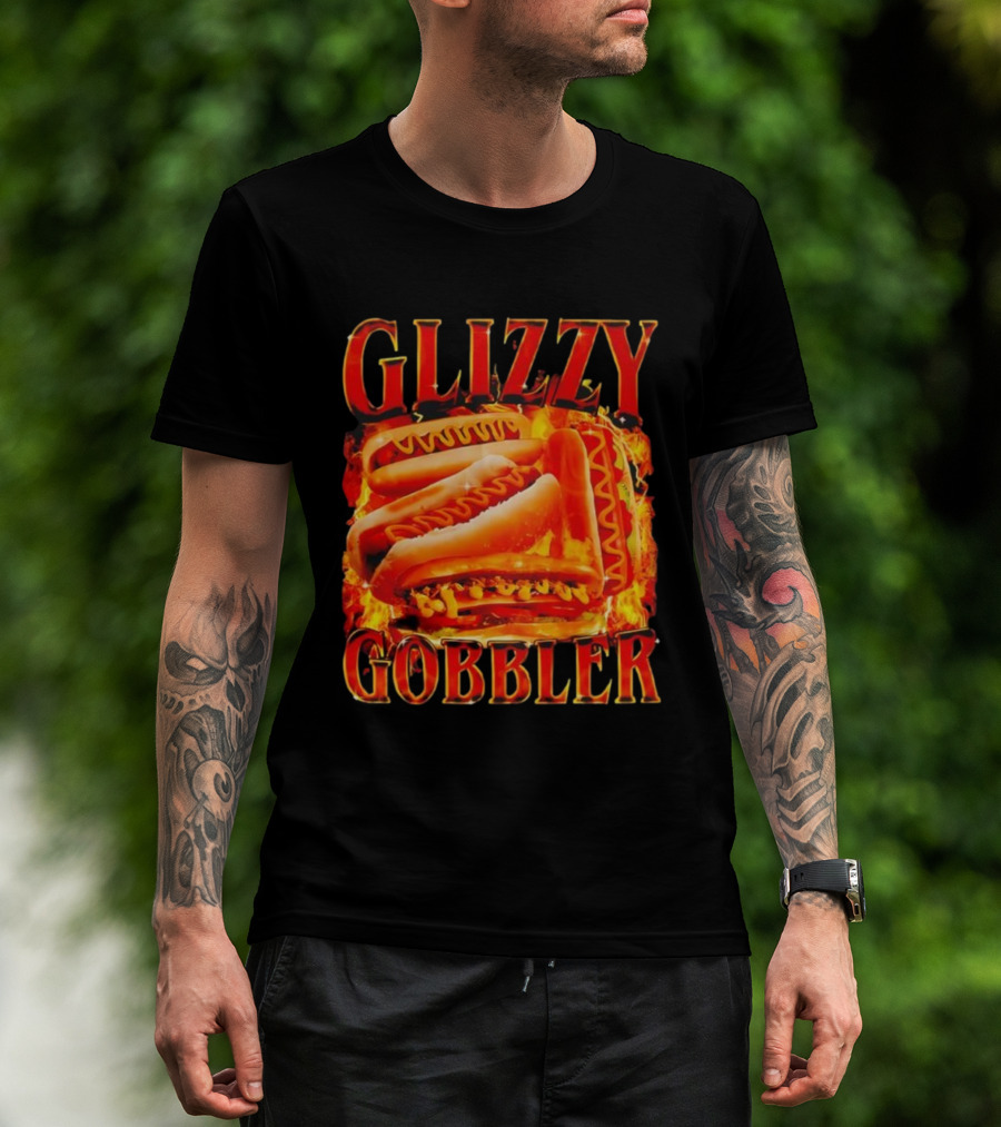 Glizzy Gobbler Hotdog Flamethrower Feast T-Shirt