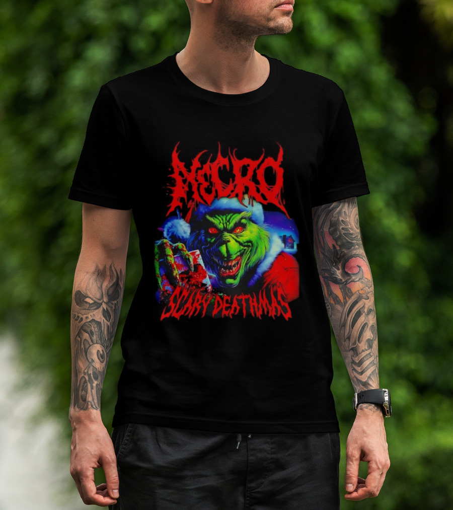 Necro Grinch Scary Deathmas Holiday Horror T-Shirt