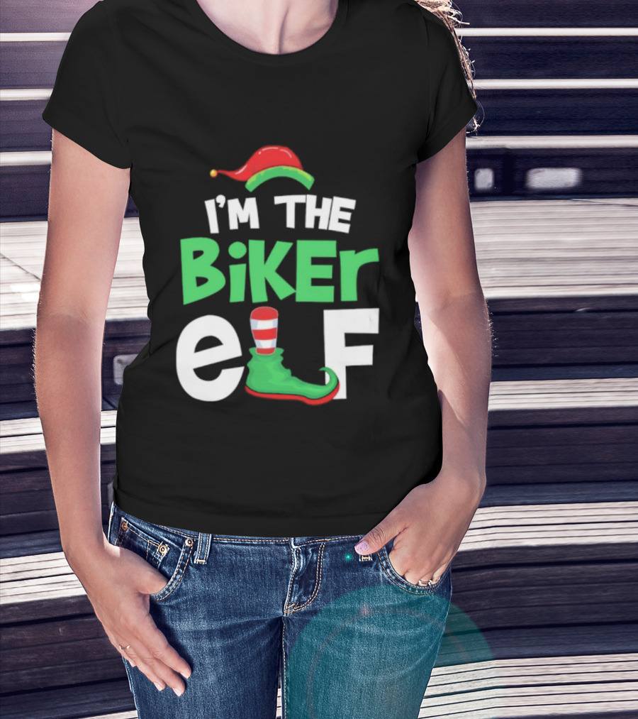 I'm The Biker Elf Christmas Family Matching T-Shirt