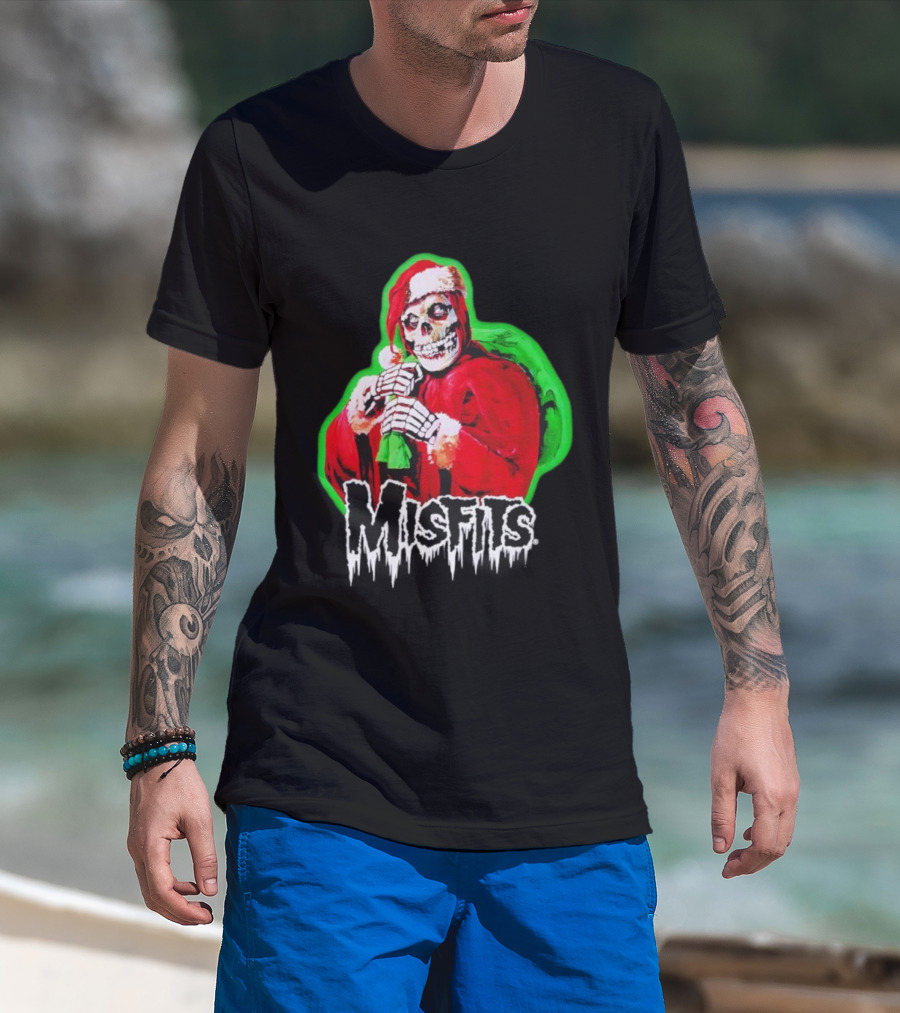 Misfits Santa Crimson Ghost Christmas Holiday T-Shirt