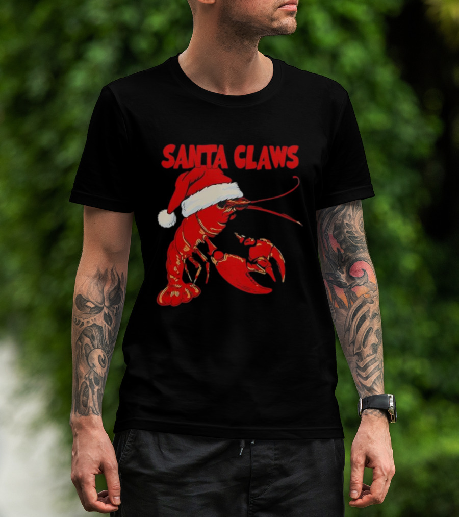 Santa Claws Lobster Christmas Holiday Humor T-Shirt
