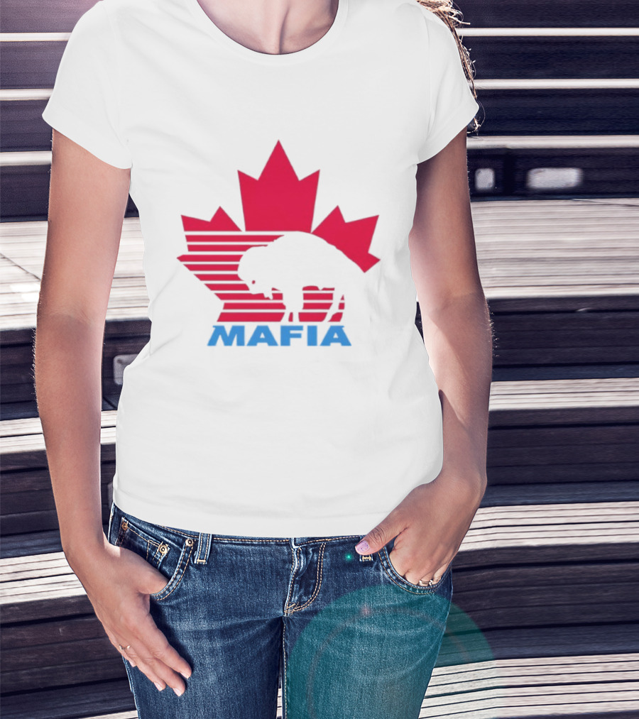 Canada Mafia Buffalo Bills Maple Leaf Buffalo Silhouette T-Shirt