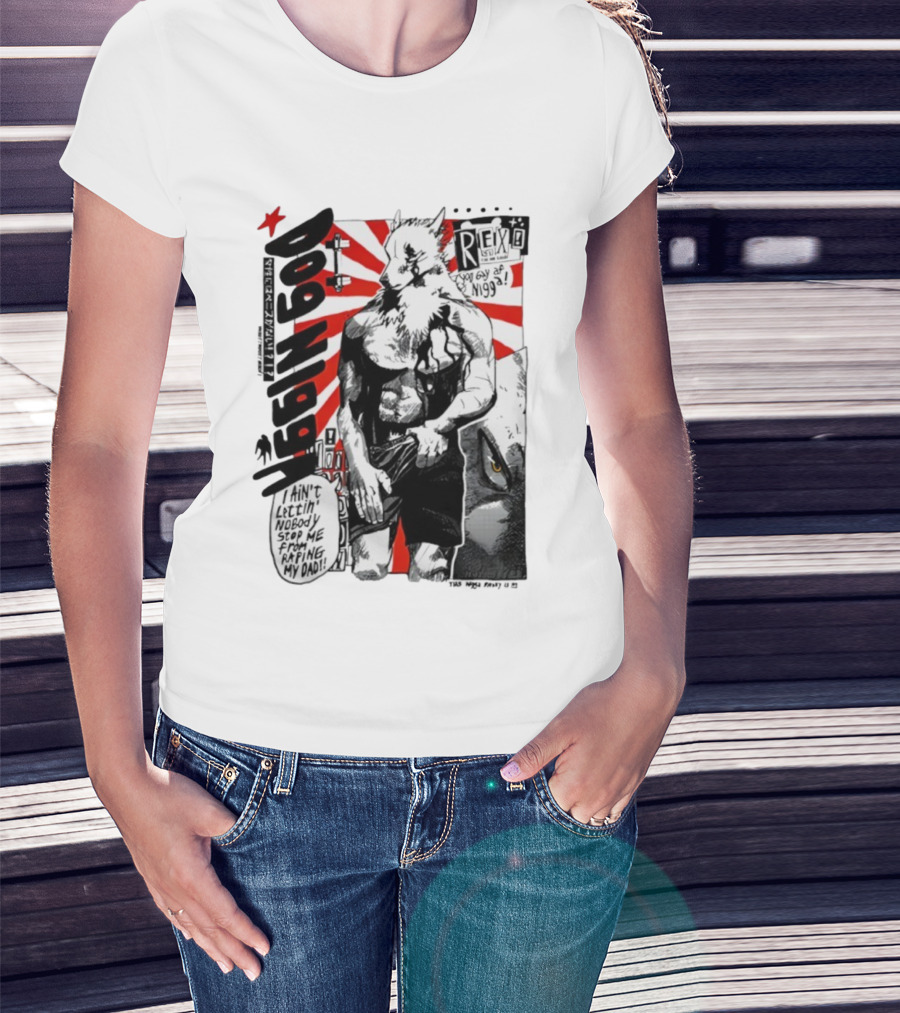 Dog Ningen Food Rex Manga Comic Style T-Shirt