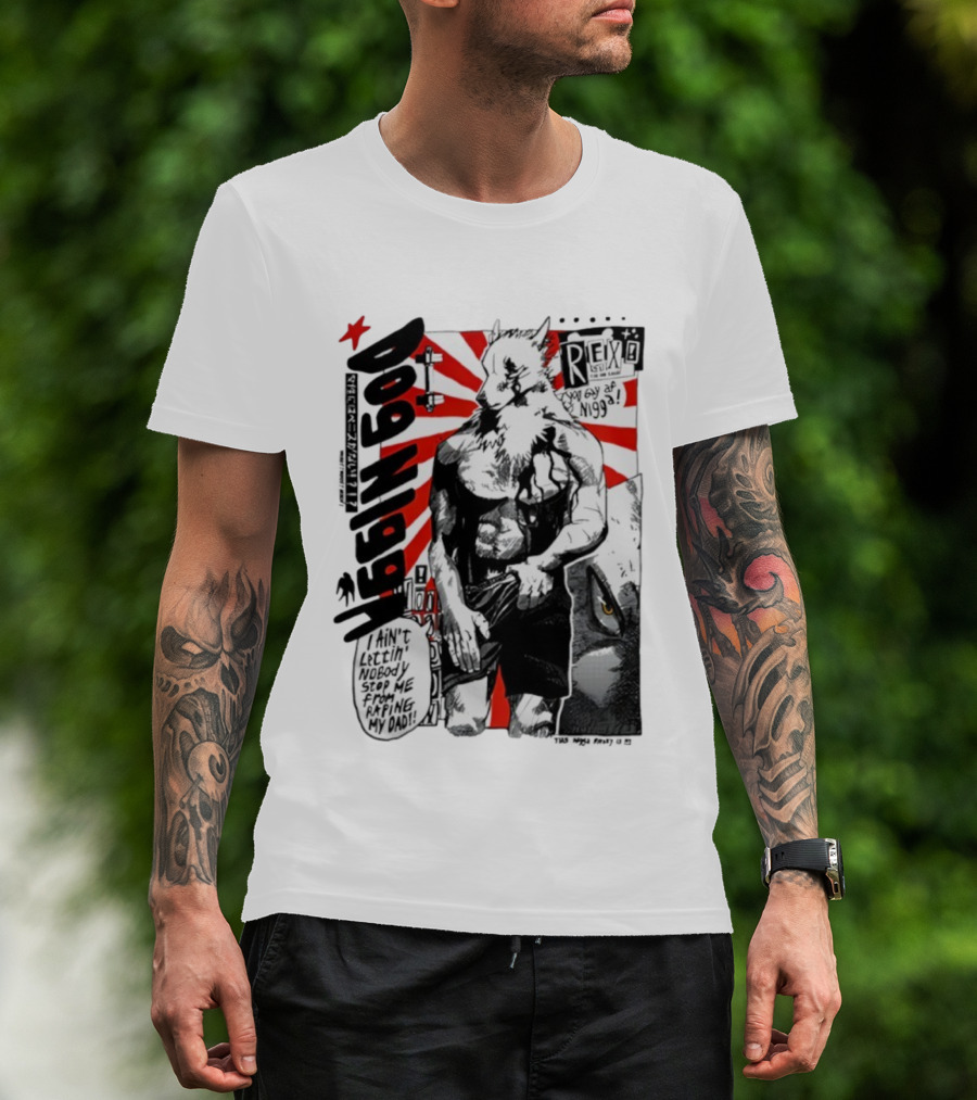 Dog Ningen Food Rex Manga Comic Style T-Shirt