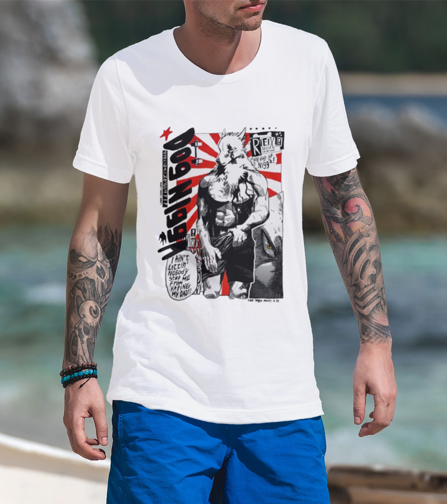 Dog Ningen Food Rex Manga Comic Style T-Shirt