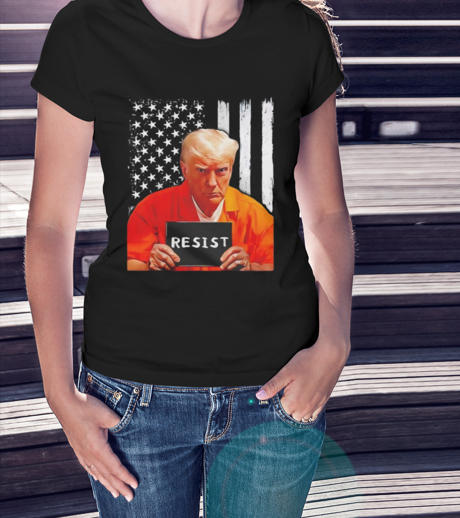 Resist Orange Prison Uniform Public Figure Shot T-Shirt