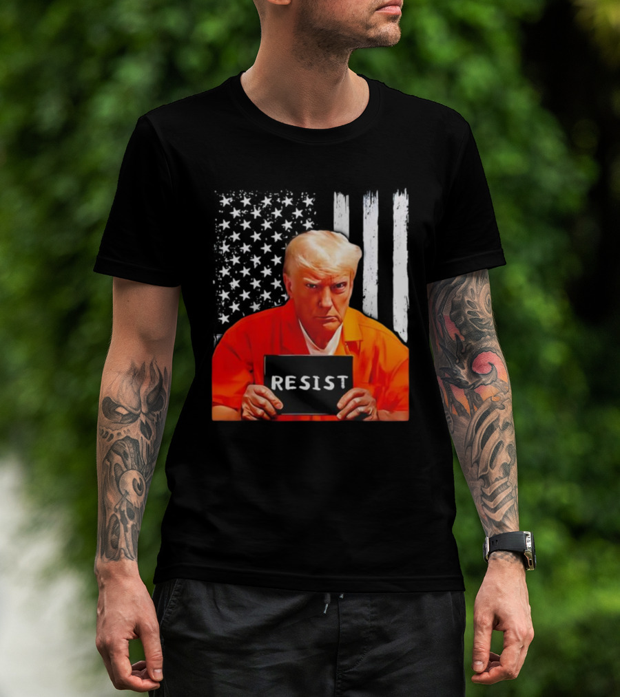 Resist Orange Prison Uniform Public Figure Shot T-Shirt