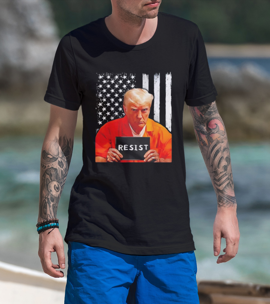 Resist Orange Prison Uniform Public Figure Shot T-Shirt