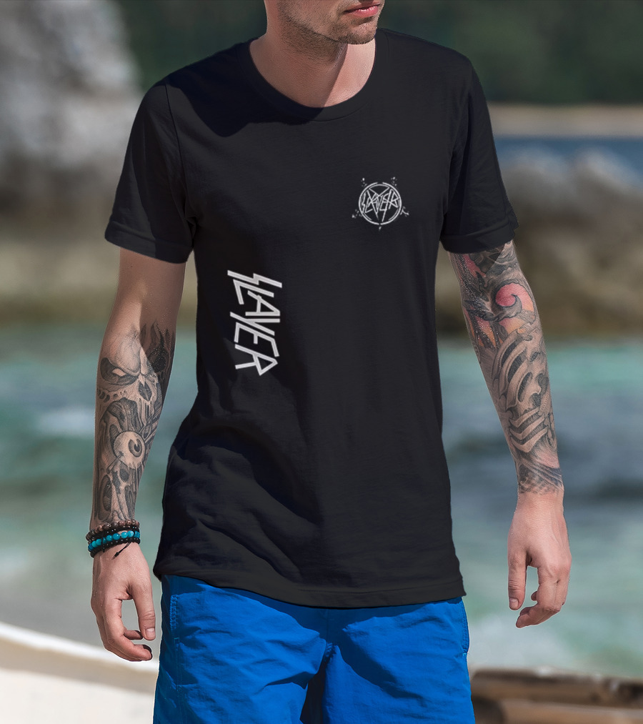 Slayer Angel Of Death Skull Pentagram T-Shirt