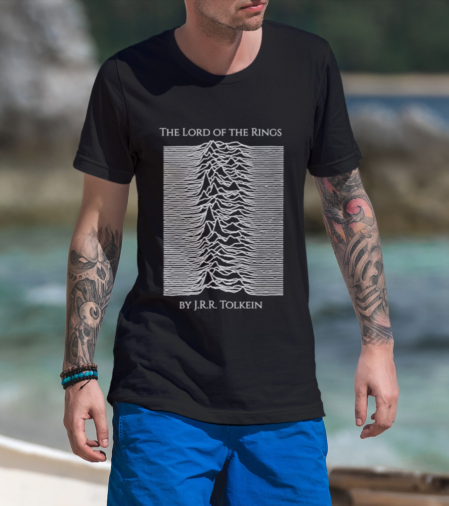The Lord Of The Rings J.R.R. Tolkien Iconic Cover Design With Mountains T-Shirt