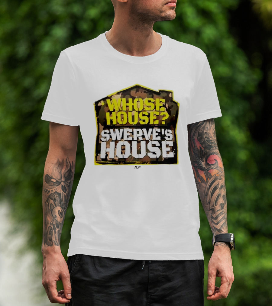 AEW Swerve Strickland Whose House Swerve's House Camo Style T-Shirt