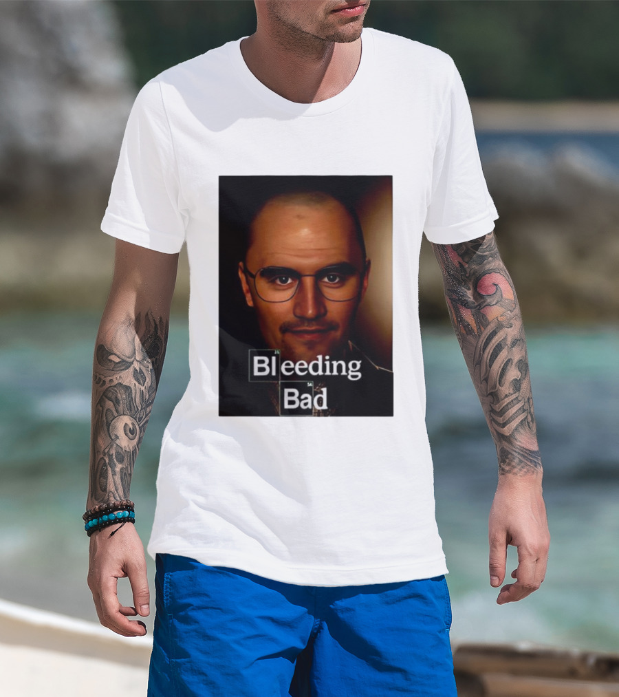 Bleeding Bad Bald Man With Glasses T-Shirt