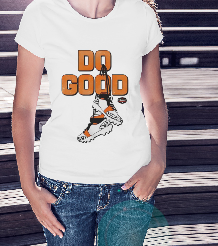 Do Good Football Cleats Cincinnati Orange Black Theme T-Shirt