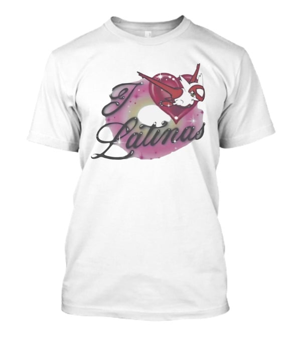 I Love Latinas Pokémon Latias Heart Design T-Shirt