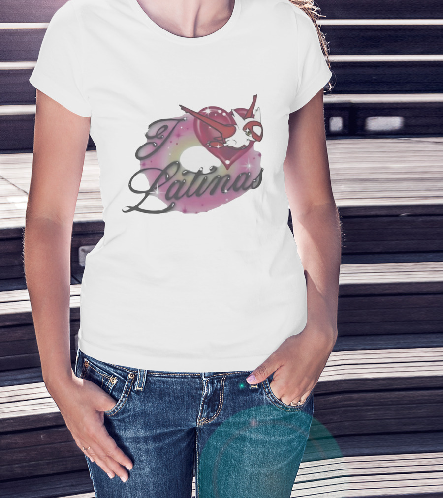 I Love Latinas Pokémon Latias Heart Design T-Shirt