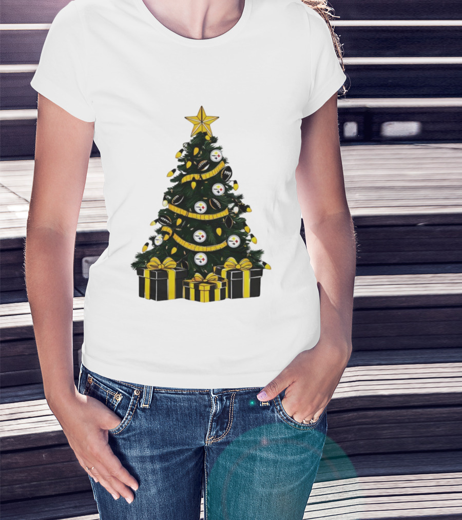 Pittsburgh Steelers Christmas Tree Holiday Decor NFL Football Gifts T-Shirt