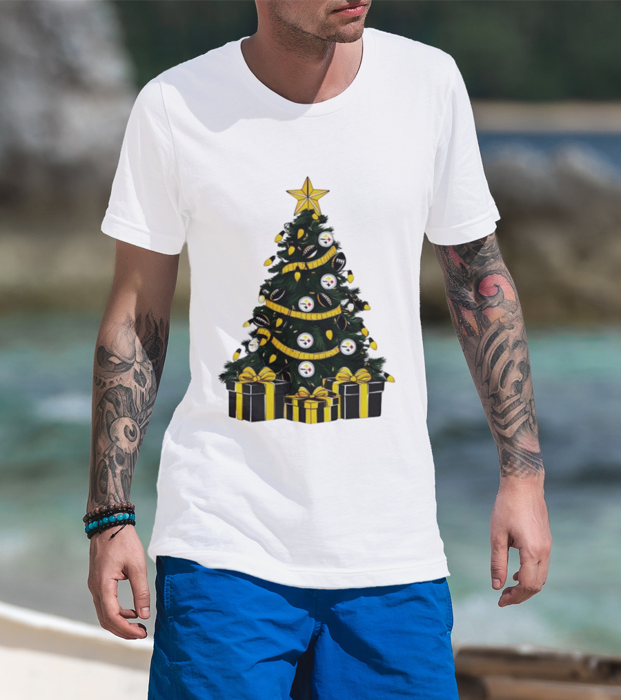 Pittsburgh Steelers Christmas Tree Holiday Decor NFL Football Gifts T-Shirt