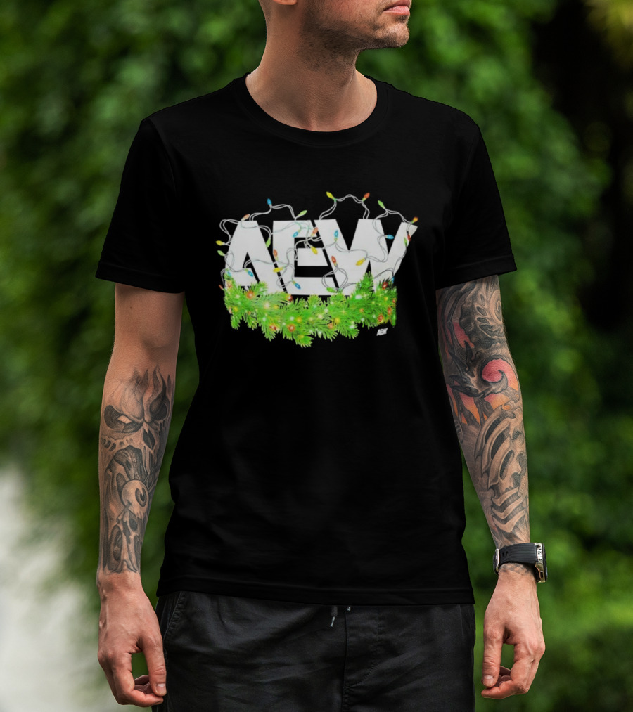 All Elite Wrestling Christmas Lights And Garland Decor T-Shirt