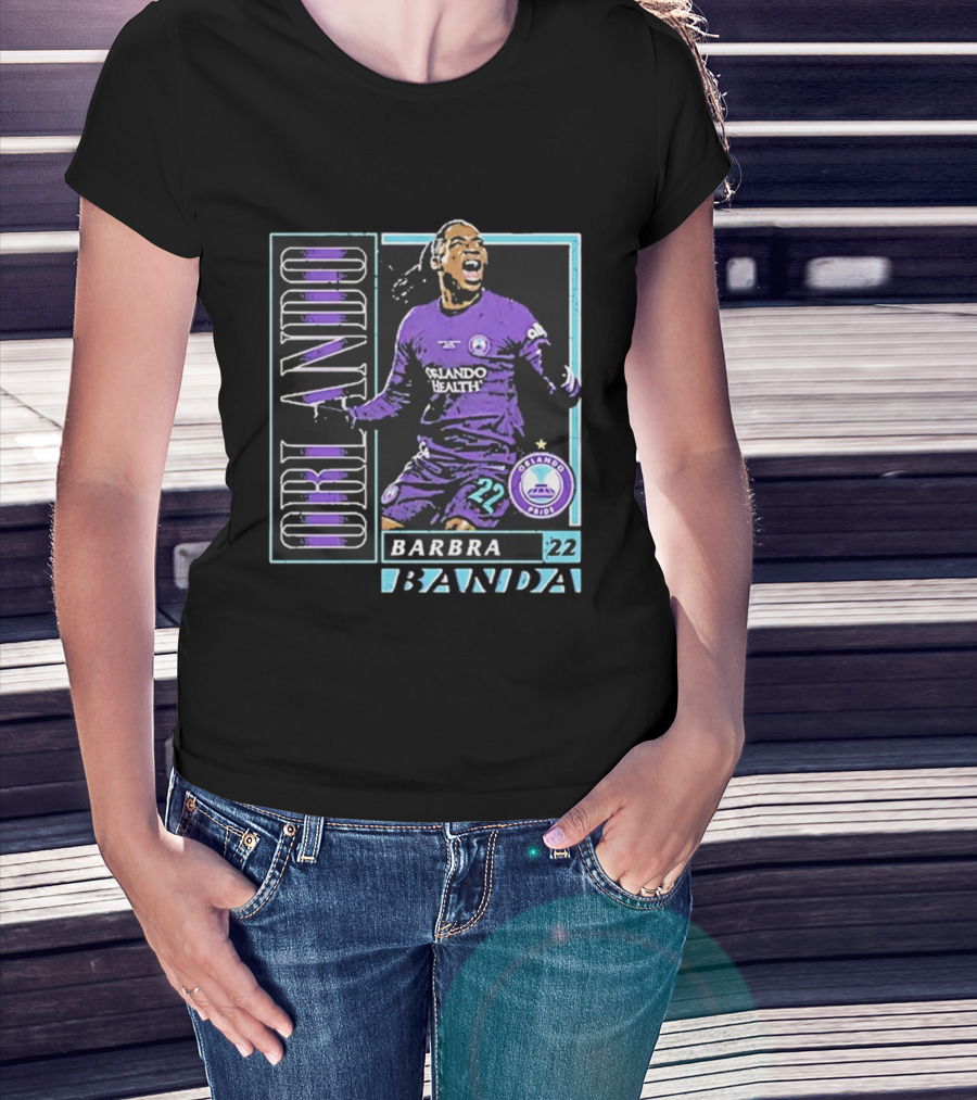 Barbra Banda Orlando Pride Vintage Card 22 Orlando Health Purple T-Shirt