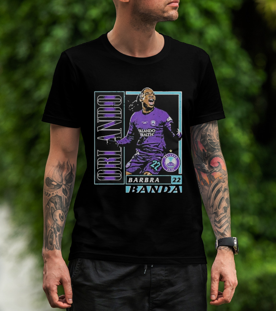 Barbra Banda Orlando Pride Vintage Card 22 Orlando Health Purple T-Shirt