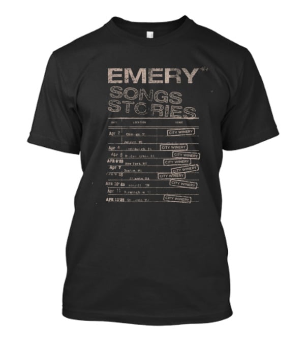 Emery Songs Stories Tour 2025 Seattle Dallas Portland Salt Lake City Toronto T-Shirt